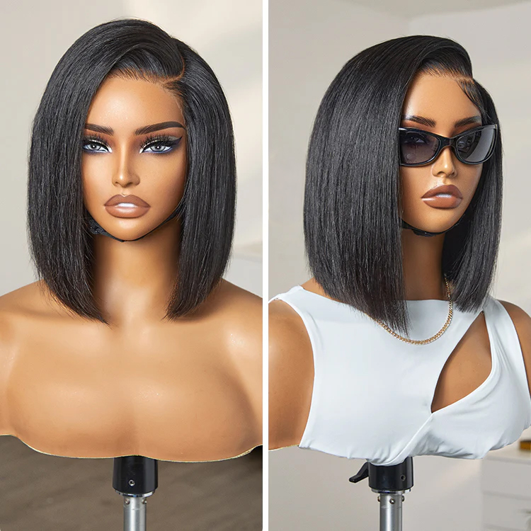 TRILL Ash Blonde Highlight Short Kinky Curly Wig Glueless Minimalist HD Lace Wig Pre-Cut Lace