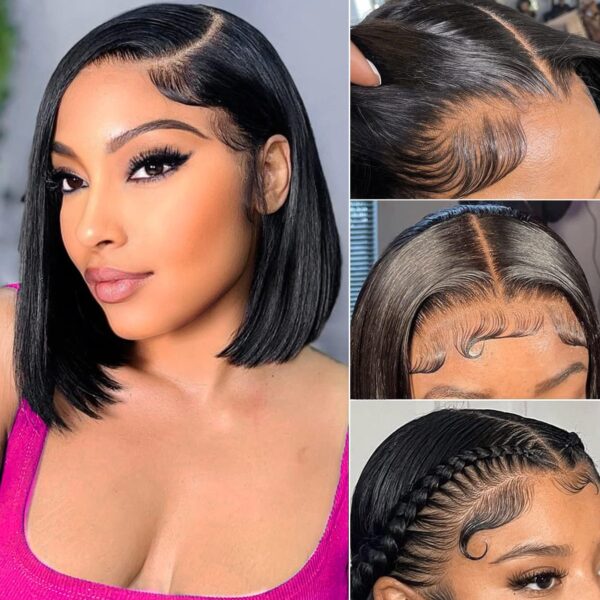 TRILL Short Bob Transparent Hd 13x4 Bob Wigs Straight Lace Frontal Wig