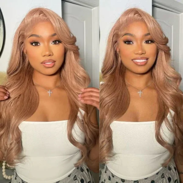 TRILL 6x5 HD Pre Cut Lace Closure Light Flaxen Brown Cozy Blonde Megalook Curly Wig