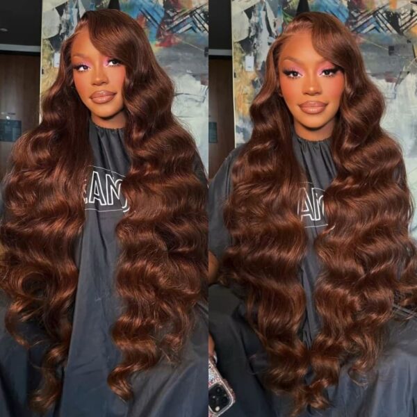 TRILL #613 / P1b/30 Highlight/#4 Chocolate Brown Bone Straight Hair Undetectable Transparent Lace Wig 30inch