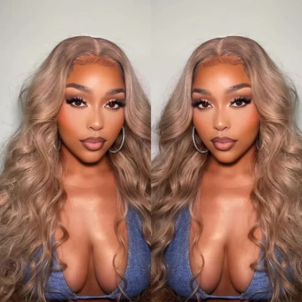 TRILL 6x5 HD Pre Cut Lace Closure Light Flaxen Brown Cozy Blonde Megalook Curly Wig