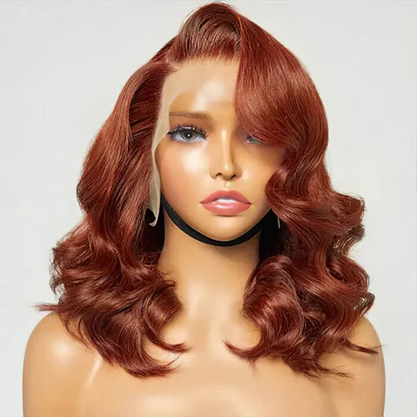 TRILL Copper Brown Color Loose Body Wave Glueless 6×5 HD Lace Human Hair Wig 200% Density