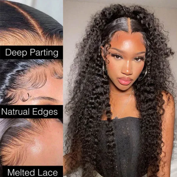 TRILL Brazilian Deep Wave 13×4 Full Frontal 13×6 HD Lace Glueless Wig Bleached Knots Plucked Hairline 180% Density