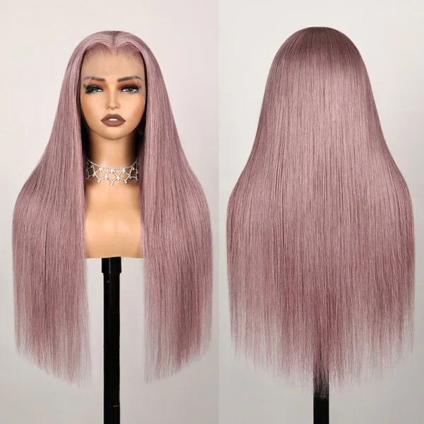 TRILL Ash Purple 6x5 Pre-Cut Glueless & 13x4 Lace Front Wigs Rose Gold Hair Color Frontal Wigs Human Hair