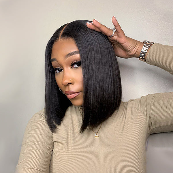 TRILL Short Bob Wig Straight Hair 150% Density 13×4 Glueless Lace Front Bob Wig