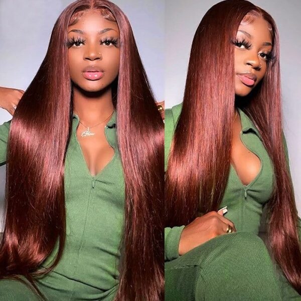 TRILL #613 / P1b/30 Highlight/#4 Chocolate Brown Bone Straight Hair Undetectable Transparent Lace Wig 30inch