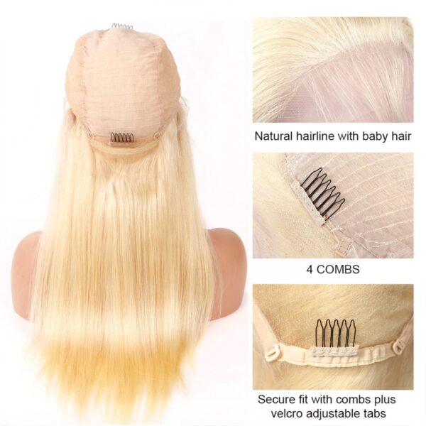TRILL 613 Blonde HD Lace Front Wigs Brazilian Straight Human Hair Wigs 180% Density