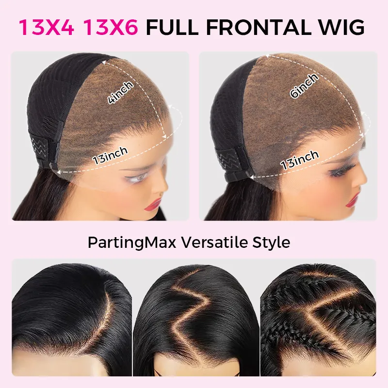 TRILL 13×4 Full Frontal 13×6 HD Lace Brazilian Body Wave Invisible Lace Human Hair Glueless Wigs Bleached Knots 180% Density