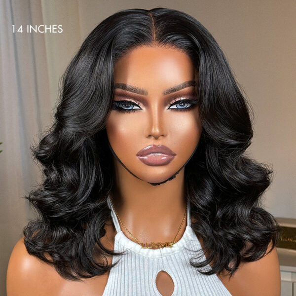 TRILL Gorgeous Natural Black Loose Wave 5x5 Closure Lace Glueless Short Wig 100% Human Hair | Large & Small Cap Size(1 SEC INSTALL WIG)