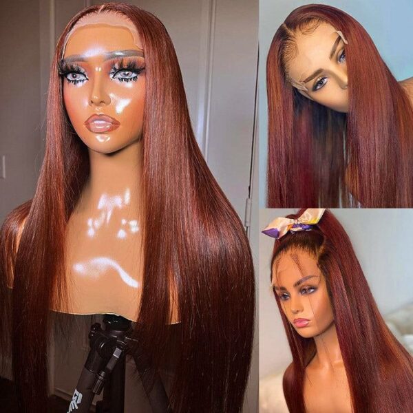 TRILL #613 / P1b/30 Highlight/#4 Chocolate Brown Bone Straight Hair Undetectable Transparent Lace Wig 30inch