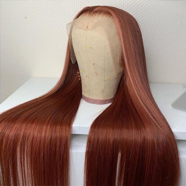 TRILL New #33 Red Brown Auburn Color Straight Human Hair Wig HD Lace 5X5/4X4/13X4 Lace Frontal Wigs