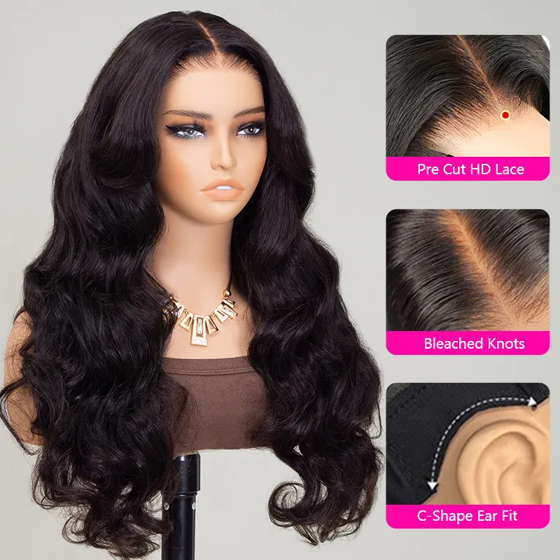 TRILL Wear Go Glueless Loose Body Wave 6×5 HD Lace Human Hair Wig Pre Bleached Knots | C-Cap