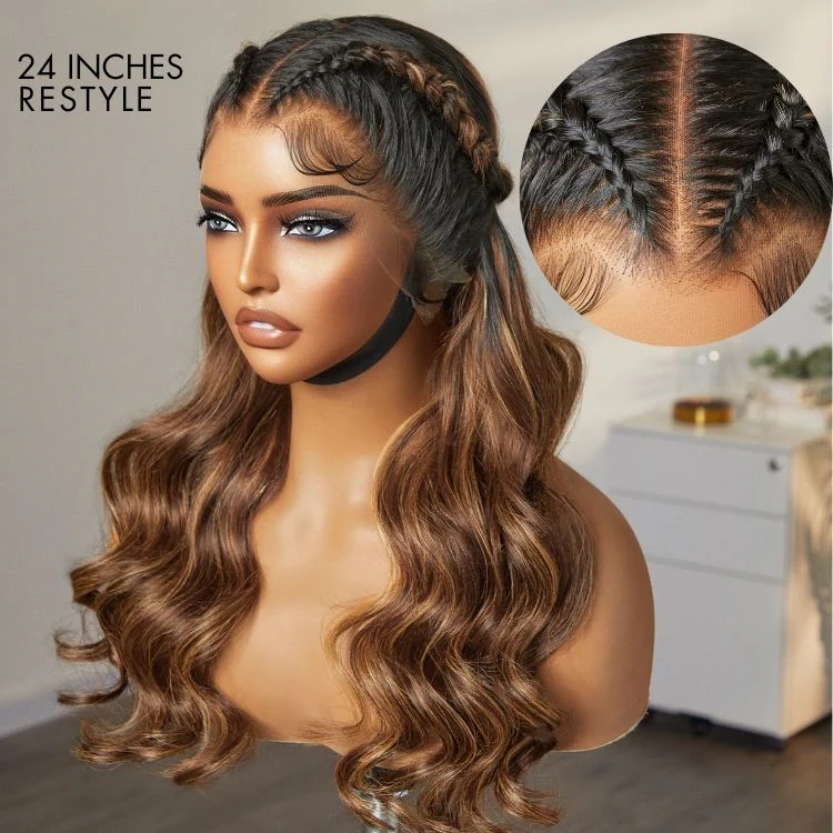 TRILL Max Blonde Highlight Loose Body Wave Ear-to-ear Glueless 13x5 Frontal HD Lace Wig Pre-Cut Lace