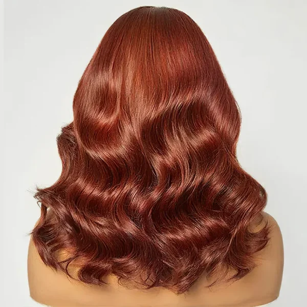 TRILL Copper Brown Color Loose Body Wave Glueless 6×5 HD Lace Human Hair Wig 200% Density
