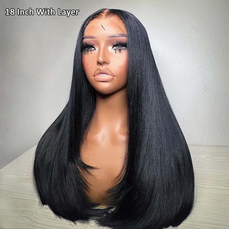 TRILL Silky Blunt Cut Glueless 6×5 Lace Closure Wig With Layers Wear Go Pre Plucked & Bleached