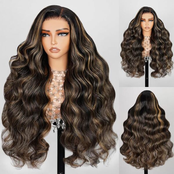 BALAYAGE 13x4 TRANSPARENT LACE FRONT HUMAN HAIR PRE-PLUCKED HONEY BLONDE WITH BABY HAIR