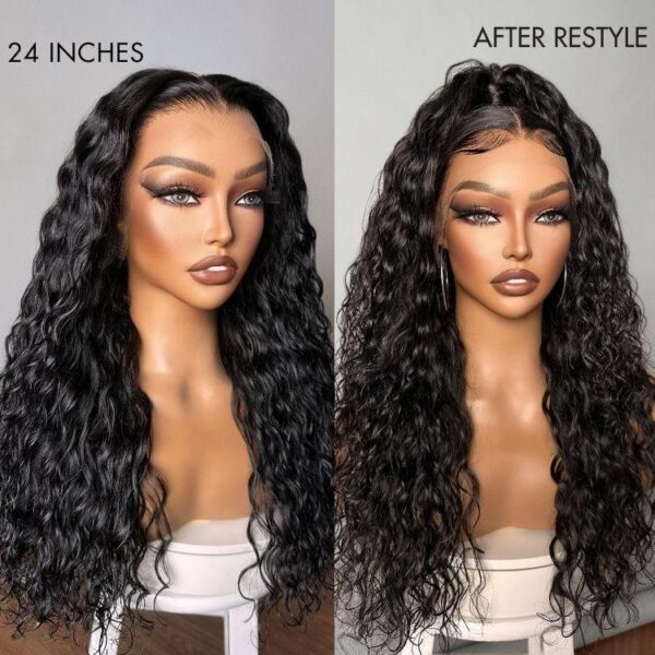 TRILL Hair 180% Density | Water Wave 13x4 Frontal HD Lace Glueless Free Part Long Curly Wig 100% Human Hair