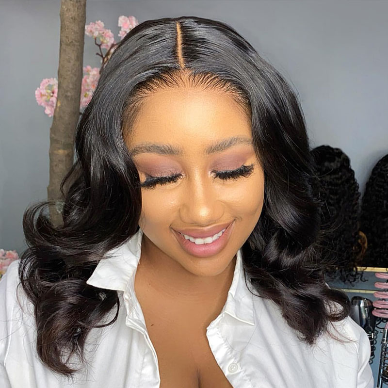 TRILL Wear Go Short Loose Wave 6×5 Lace Wig Barrel Curls Glueless Wig Pre Cut Lace 180% Density