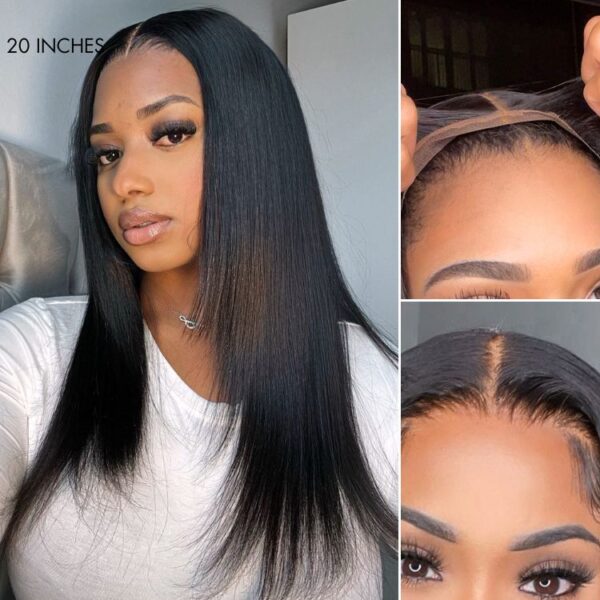 TRILL Hair 180% Density | Trendy Layered Cut Pre-plucked Glueless 5x5 Closure Lace Wig 100% Human Hair Natural Black OR Color Highlight