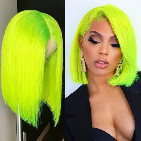 TRILL Colorful Body Wave 13×4 Lace Frontal Wig 100% Human Hair Blue Orange Pink Green Grey Yellow Color