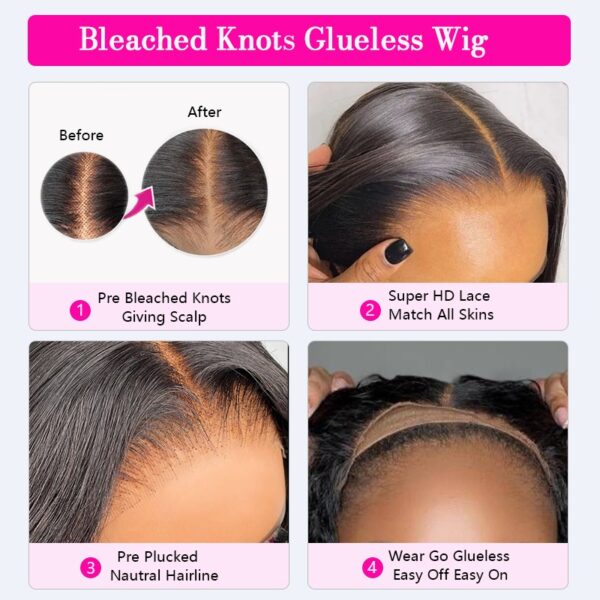 TRILL Blonde Highlight Mix Color Short Bob Straight Human Hair 6×5 Glueless Pre-Cut Lace Wig Bleached Knots