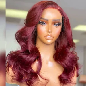 TRILL 99J Burgundy Color Straight/Body Wave 6×5 HD Lace Wear Go Glueless Human Hair Wig