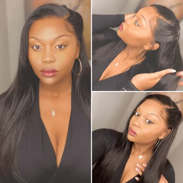 TRILL Hair HD Lace Super Natural Hairline Silky Straight Glueless 13x4 Frontal Lace Wig Human Hair Pre-Cut Lace