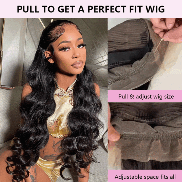 TRILL Invisi-Strap 360 Lace Frontal Body Wave Human Hair Glueless Wigs Plucked & Bleached 180% Density