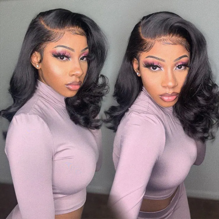 TRILL Short Loose Body Wave Wig Wear Go Glueless 6×5 13×4 HD Lace Front Human Hair Wigs 200% OR 250% Density
