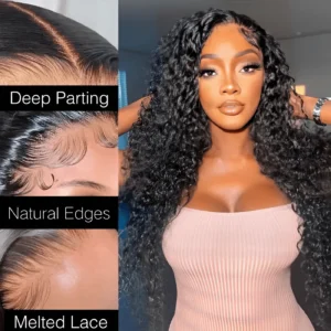 TRILL Jerry Curly Natural Black 180% & 210% High Density HD Lace 5x5 Crystal Lace Closure Pre Plucked Wigs
