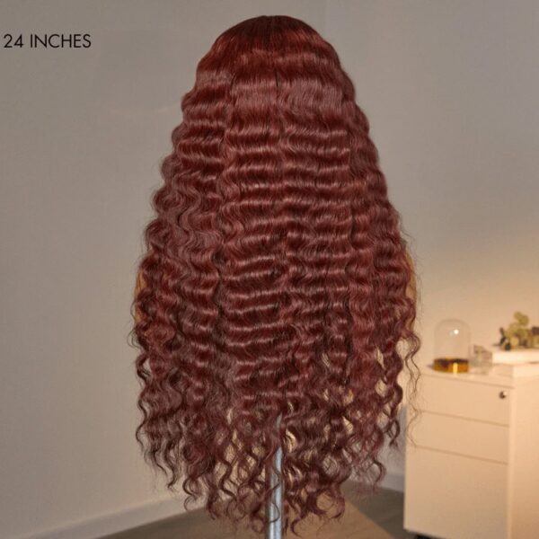 TRILL Hair Retro Trends Dark Reddish Brown Ocean Wave Glueless 5x5 Closure Lace Long Wig