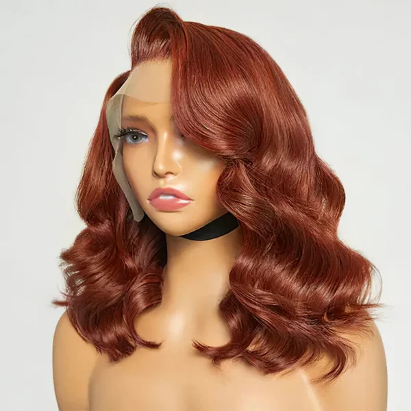 TRILL Copper Brown Color Loose Body Wave Glueless 6×5 HD Lace Human Hair Wig 200% Density