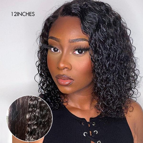 TRILL Wet and Wavy 5x5 Closure Pre-Cut Lace Water Wave Wig Glueless Side Part Human Hair Wig Breathable Cap