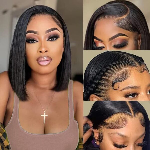 TRILL Short Bob Transparent Hd 13x4 Bob Wigs Straight Lace Frontal Wig