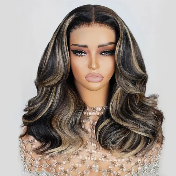 TRILL Ombre Color Bob 6×5 HD Lace Closure Wigs Short Honey Blonde Human Hair Wigs 180% Density