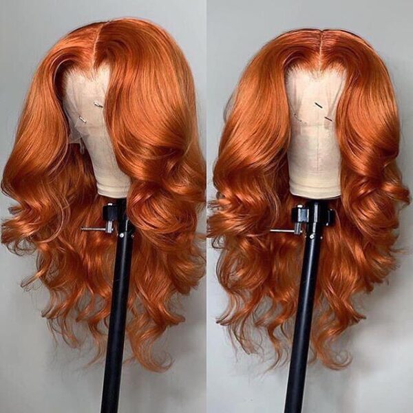 GINGER ORANGE 13x4 LACE FRONTAL WIGS GINGER HUMAN HAIR WIGS 18-26 INCH 180%