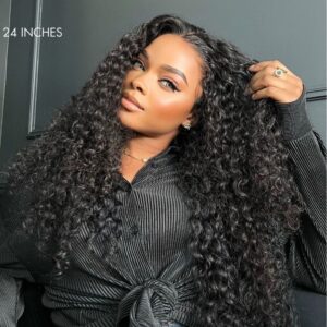 TRILL Water Wave Flexi-Fit Invisi Drawstring Cap 360 Lace Long Curly Wig Pre-Cut Lace