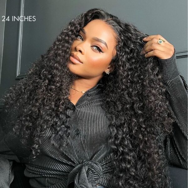TRILL Water Wave Flexi-Fit Invisi Drawstring Cap 360 Lace Long Curly Wig Pre-Cut Lace