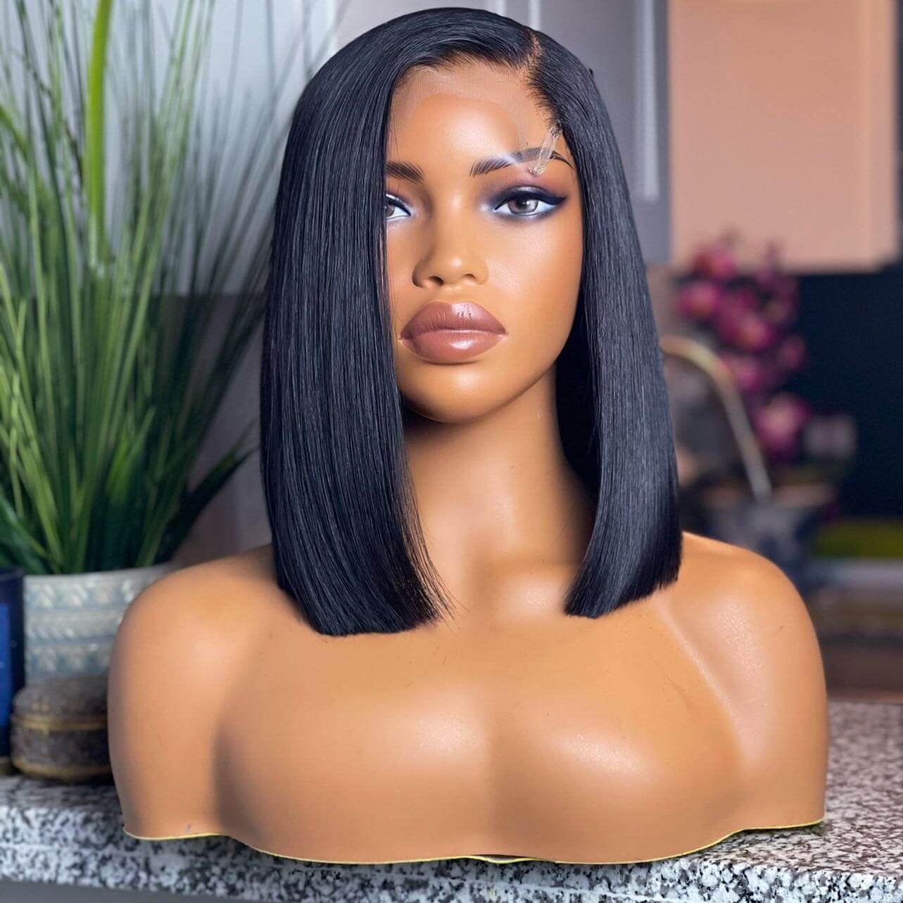 TRILL Short Bob Wig Straight Hair 150% Density 13×4 Glueless Lace Front Bob Wig