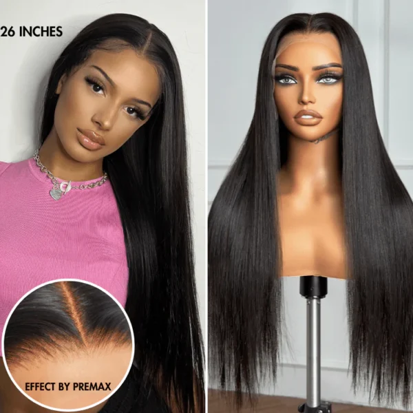 TRILL Hair HD Lace Super Natural Hairline Silky Straight Glueless 13x4 Frontal Lace Wig Human Hair Pre-Cut Lace