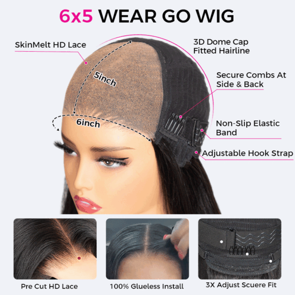 TRILL Deep Wave 6×5 13×4 HD Lace Frontal Human Hair Wigs Pre Plucked Curly Wig 200% Density