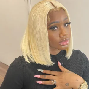 **TRILL DEAL** 613 Blonde Bob Wig Straight 13×4 13×6 HD Lace Wig 180% Density