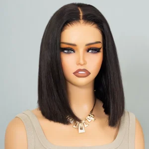 TRILL Glueless Short Bob Wig Straight 6×5 13×4 Invisible HD Lace Closure Wig 180% Density