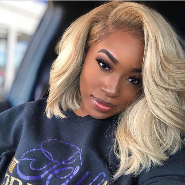 TRILL Barbie Blonde With Brown #P10/613 Colored Short Bob Wig 13x4 Lace Front Wigs Straight Highlights Bob