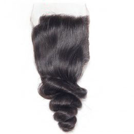 TRILL Hair Brazilian Loose Wave Bundles With Closure Brazilian Human Hair Weave Bundles 3 Bundles With Closure Spring Loose Curly 10A Grade