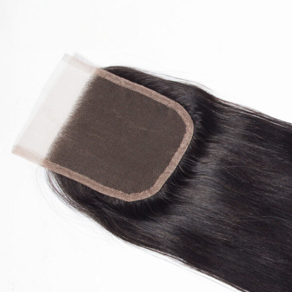 TRILL 10A Indian Straight Hair Bundles With Closure Free Part Mink Straight 3 Bundles With Lace Closure