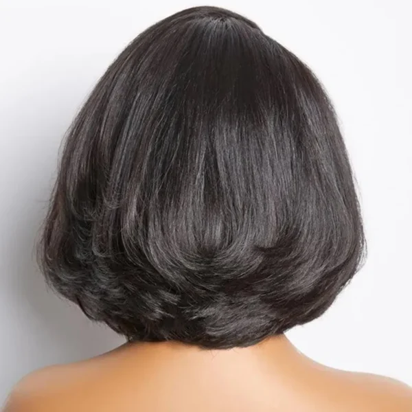 TRILL Limited Design | Layered Cut Glueless 6×5 Closure Lace Bob Wig Side Part Wear & Go 200% Density