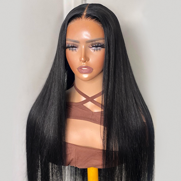 TRILL Pre Bleached Knots | Straight Human Hair 13×6 HD Lace Front Wig Pre Plucked Hairline