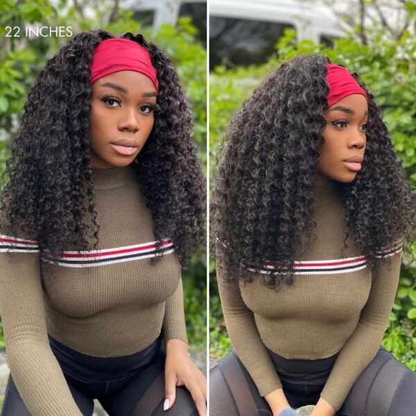 TRILL Throw On & Go Glueless Deep Wave No Lace Human Hair Headband Wig