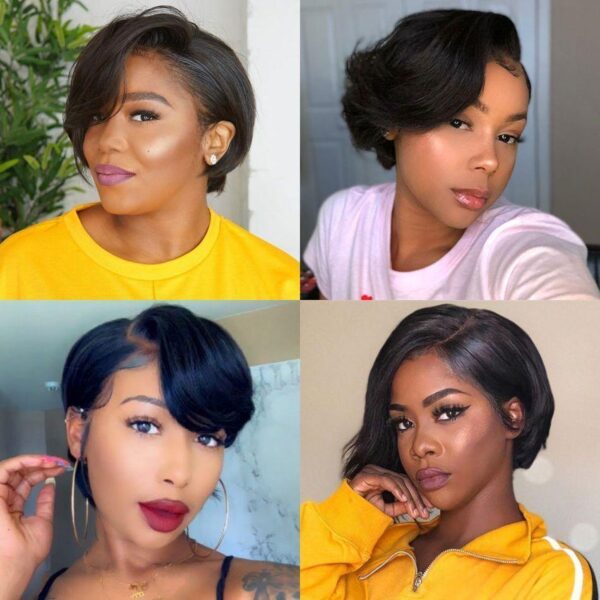 **TRILL DEAL**Pixie Cut Side Part Short Wigs Straight Hair Glueless Lace Front Wigs